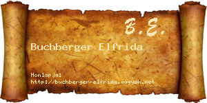 Buchberger Elfrida névjegykártya